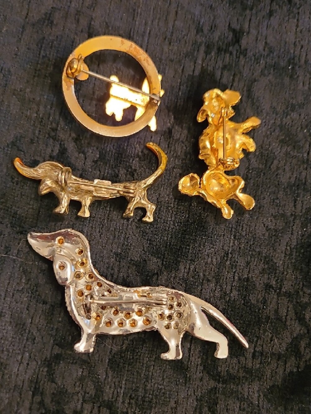 2/$22 Vintage Dachshund And Poodle Brooch Lot Of 4 - Picture 2 of 9